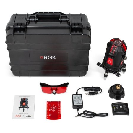 Комплект: лазерный уровень RGK UL-44W Black + штанга-упор купить по низкой цене | МАКСПРОФИТ