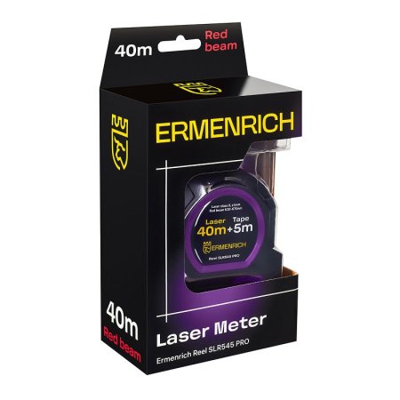 Рулетка с лазерным дальномером Ermenrich Reel SLR545 PRO, фиолетовый купить по низкой цене | МАКСПРОФИТ
