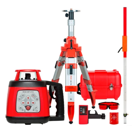 Комплект: ротационный нивелир RGK SP-310 + штатив рейка купить по низкой цене | МАКСПРОФИТ